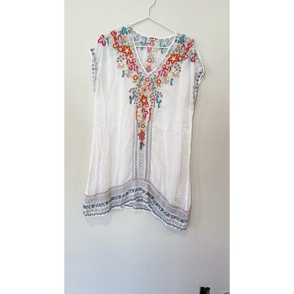 JOHNNY WAS Heidi Cupra Rayon Tunic Top or Dress with Embroidery Size Large 1760 - Picture 3 of 11